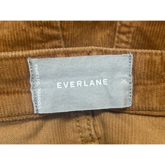 Everlane Acorn Brown Corduroy Velvet Velour Button-Front Midi A-line Skirt Sz 26 - Picture 4 of 5